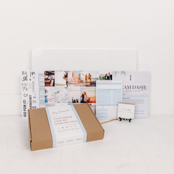 Vision Board Ideas with a Vision Board Kit that comes in a box with everything you'll need.