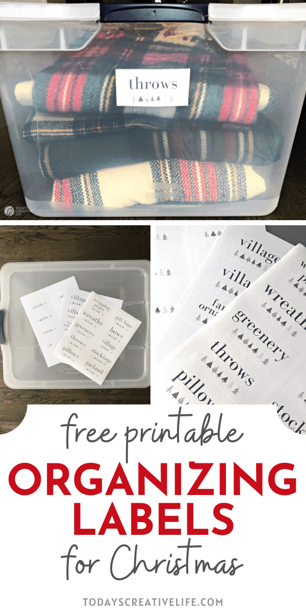 organizing for Christmas printable labels