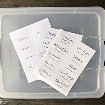Storage Tote with printable labels on top