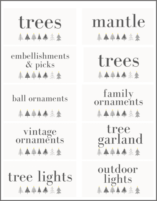 printable storage labels | Organizing for Christmas