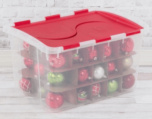 Clear Ornament storage tote