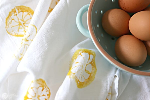 DIY Handstamped Tea Towel