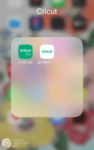 Iphone app screen with cricut apps