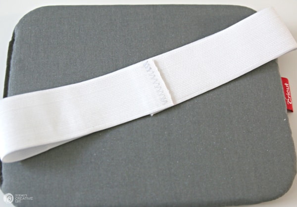 A strip of wide elastic sewn together.