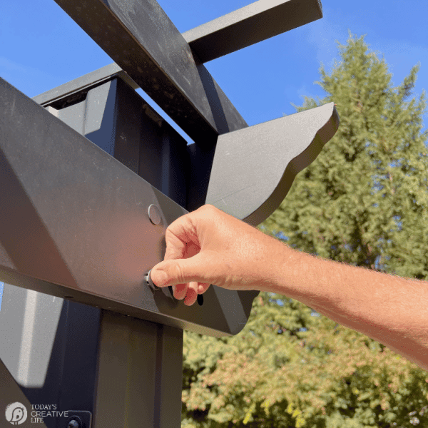 adding screw caps to the pergola