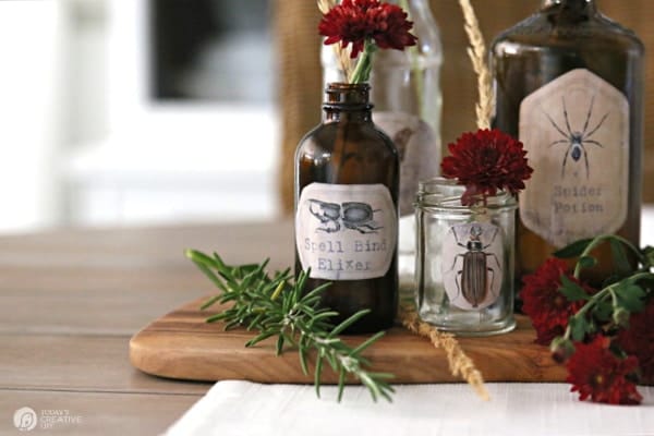 Apothecary Jars and bottles decorated on a table