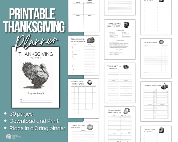 Thanksgiving planner images
