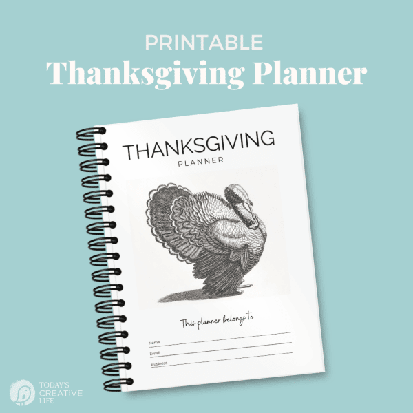 Thanksgiving planner cover with vintage turkey image