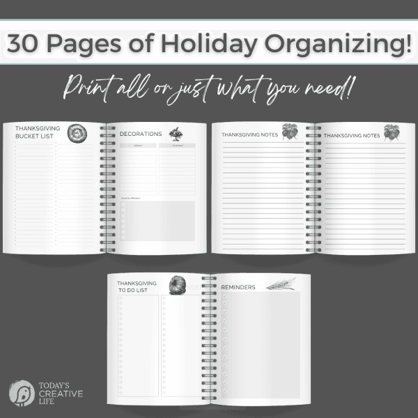 Printable pages for the Thanksgiving Planner