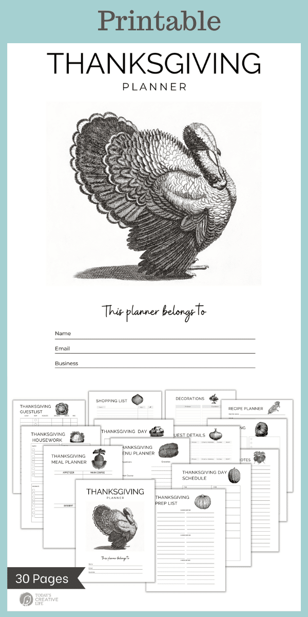 Thanksgiving Planner pin with images of the planner