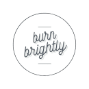 Burn Brightly label with circle around it. 