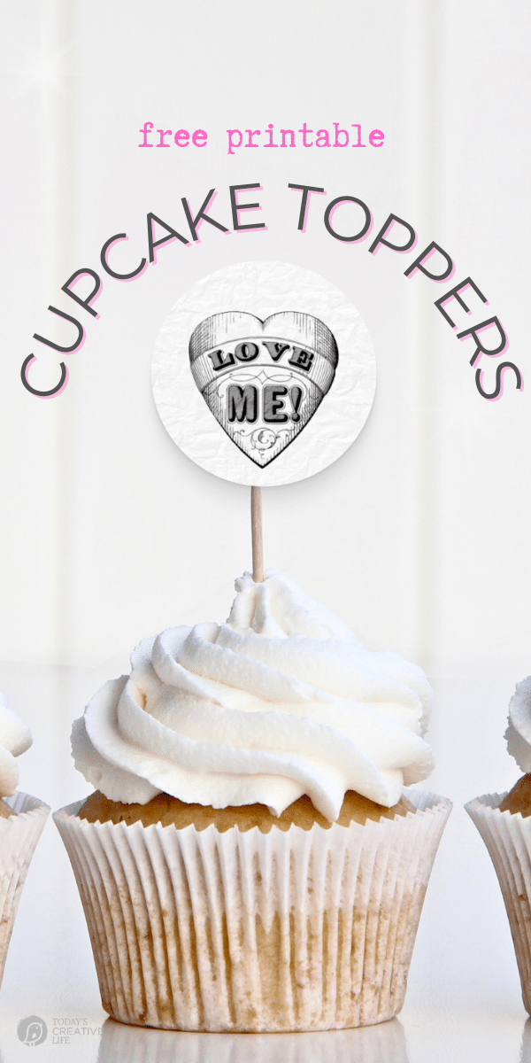 Single cupcake with homemade LOVE Me cupcake topper