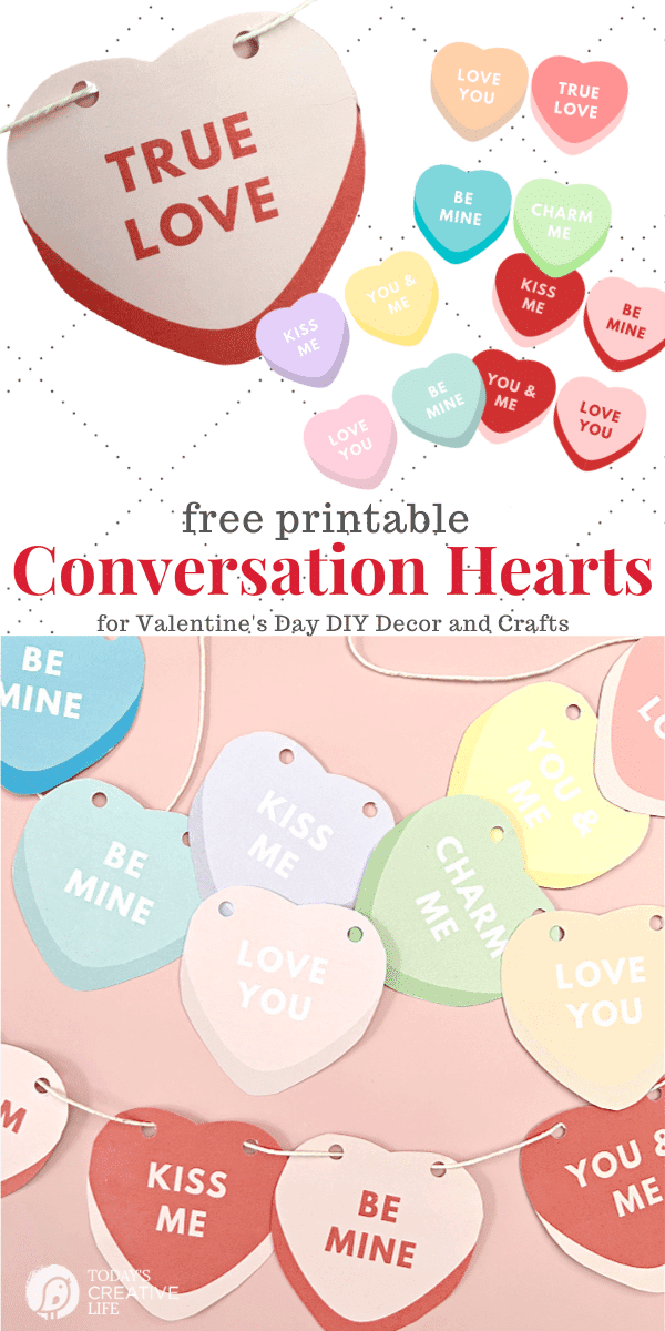 Free Printable Conversation Hearts + Banner Tutorial