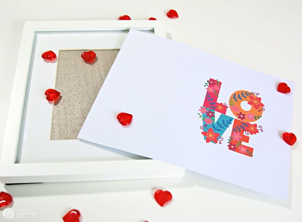 Frame and printed image for Valentine's Day home decor