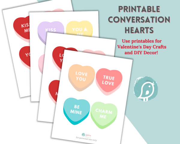 printable conversation hearts printable sheets for Valentine Decor Ideas