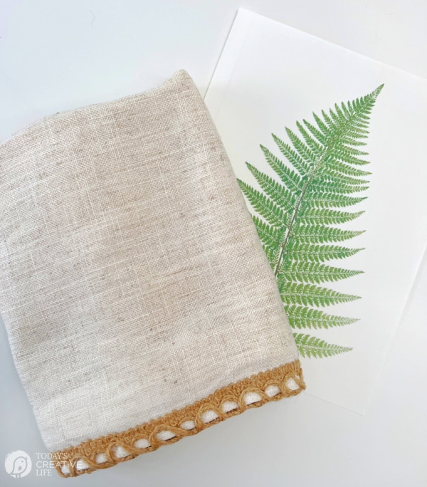 Pillow cover with fern graphic - supplies for making an iron-on transfer pillow - ideas for home decor