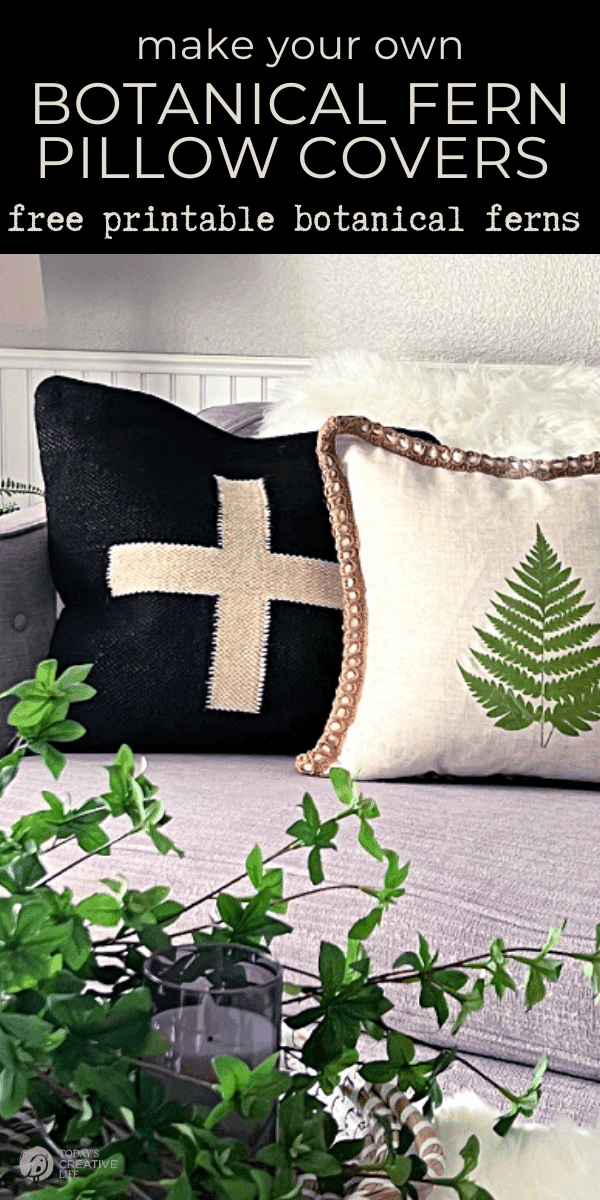 Photo of decorative pillows on sofa. Ideas for home decor using iron-on transfer paper to make pillow designs.