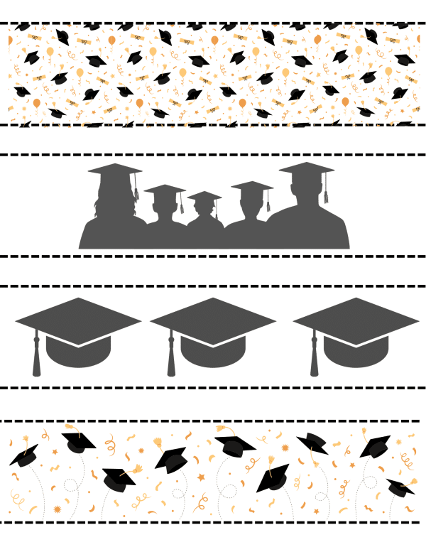 printable bottle wrappers with a graduation theme.