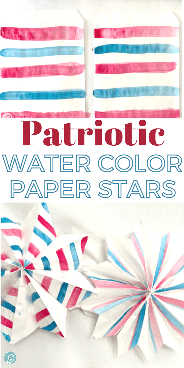 photo collage of patriotic paper bag stars
