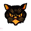 vintage black cat graphic 