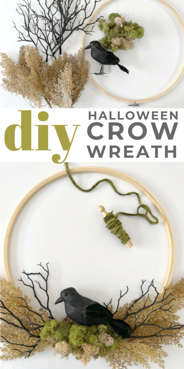 Halloween Door Decor Crows Nest Wreath DIY.