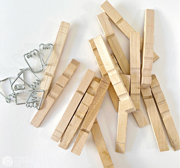 Wood Clothespins separated