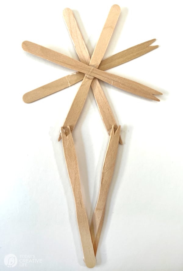Sticks glued together making a Scandinavian Star