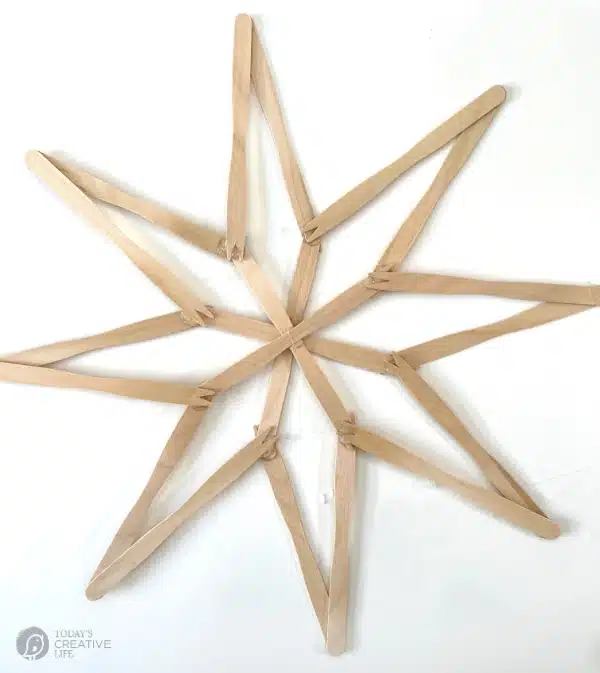 Star made with popsicle sticks.