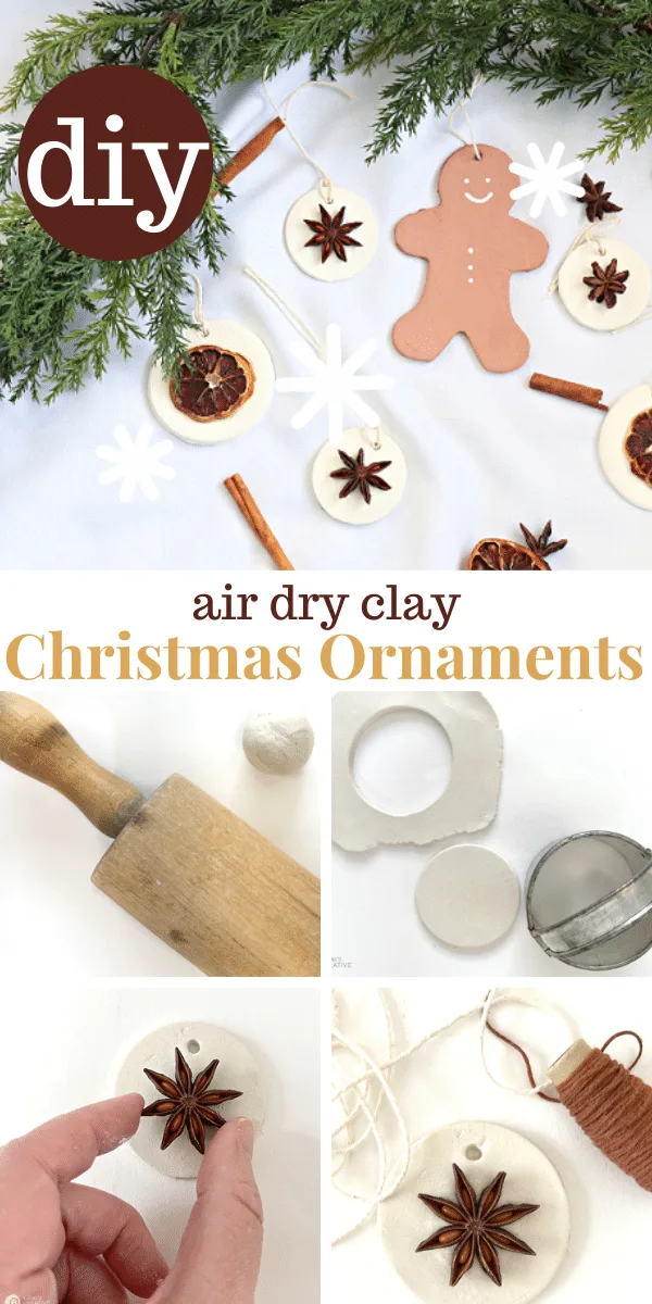 DIY Christmas Ornaments using air dry clay. 