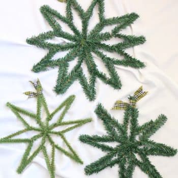 3 evergreen stars Christmas decor