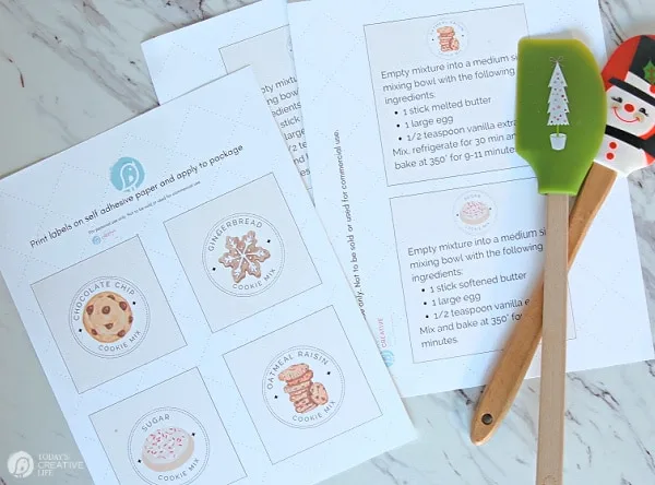 Printable labels for Recipes for Betty Crocker Cookie Mixes