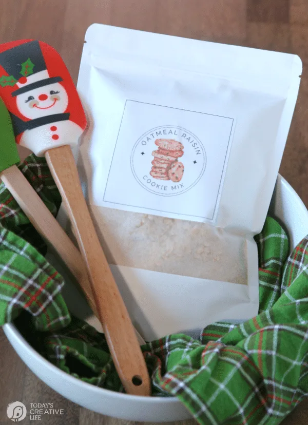 Oatmeal Cookie Mix in a white bag