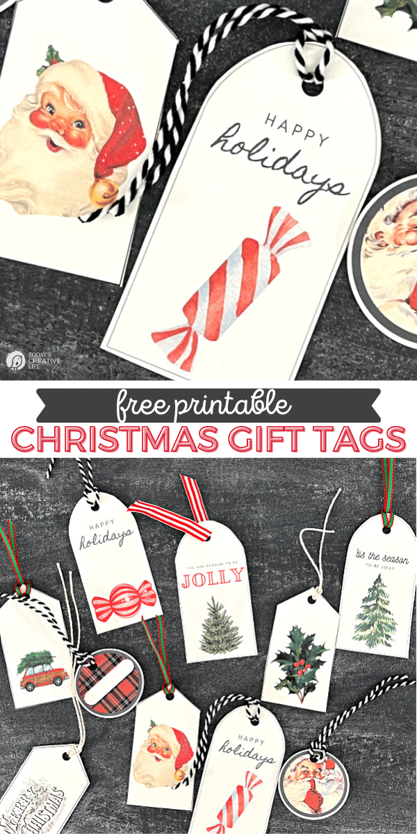 free printable gift tags for Christmas in a variety of styles.