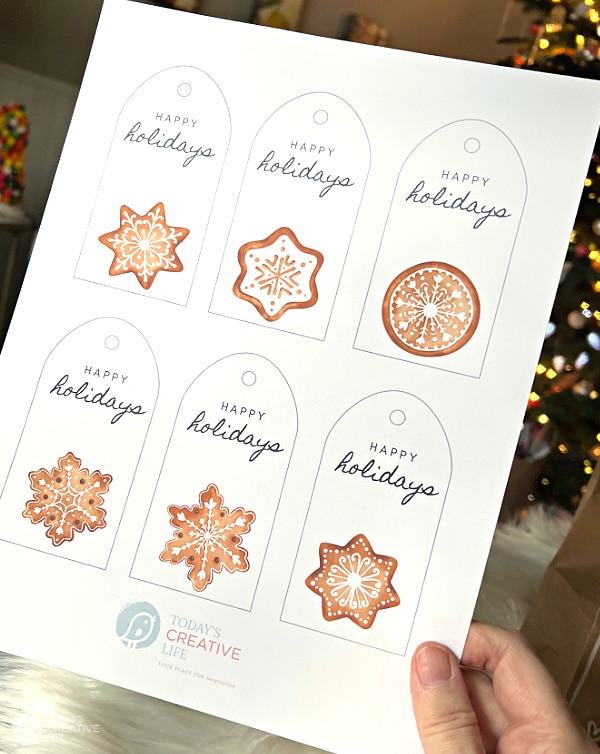 gingerbread cookie gift tags - free printable gift tags for Christmas 