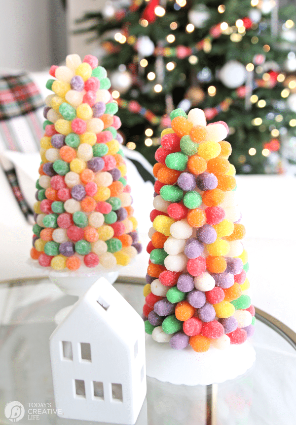 two colorful gumdrop trees