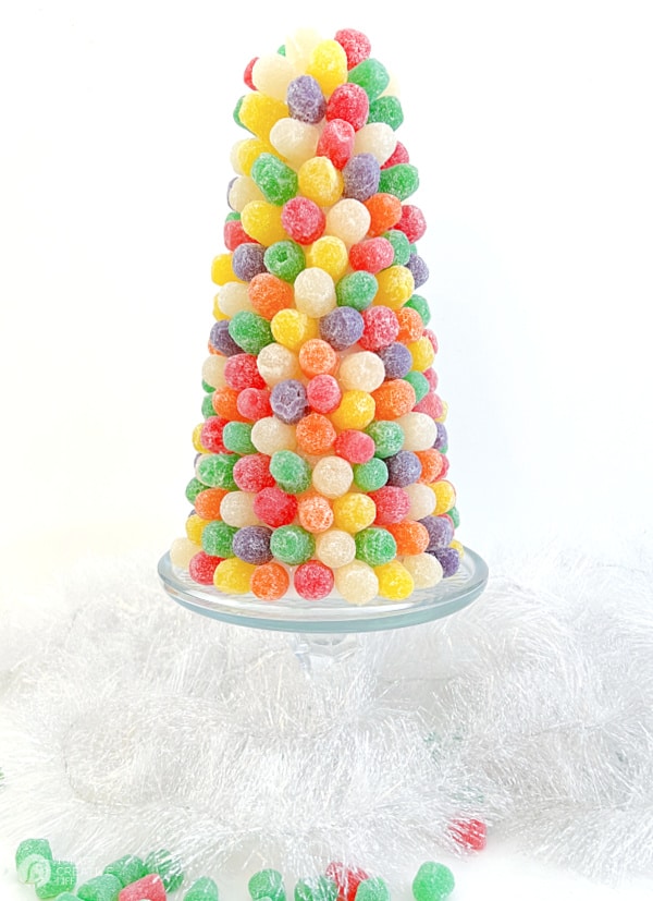 Gumdrop Christmas tree made with colorful gumdrops.