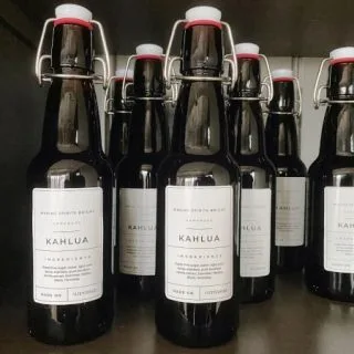 Dark Bottles filled with Kahlua.