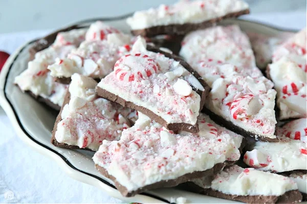 plate of peppermint bark