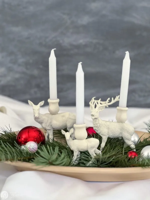 Christmas Centerpiece DIY Reindeer Candle Holders