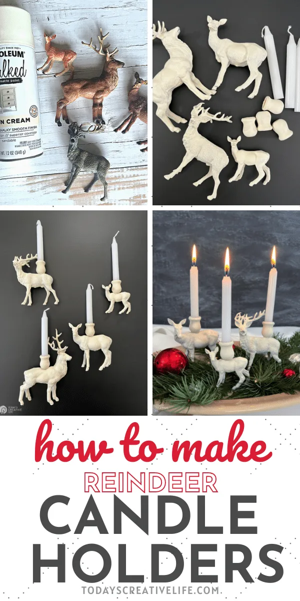 photo collage for making DIY Reindeer Candle Holders