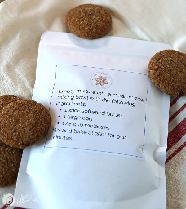 Recipes for Betty Crocker Cookie Mixes - Gingerbread cookie mix in a white bag with directions.