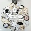 Paper Wreath made with printable watch faces