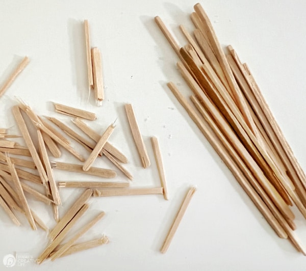 Toothpicks broken in half.
