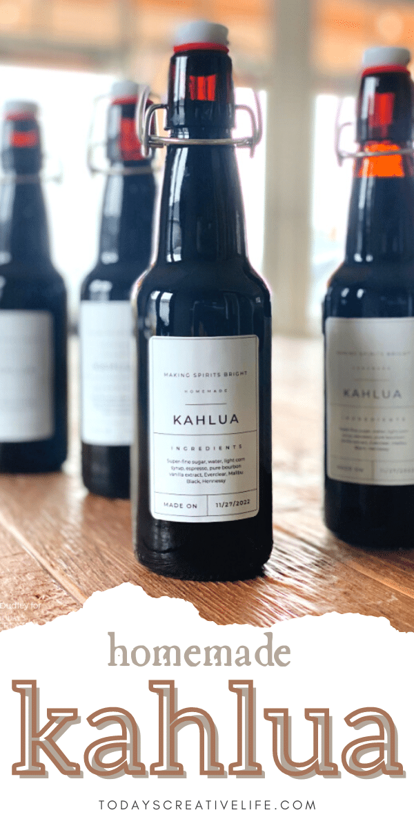 Brown bottles of homemade kahlua recipe 