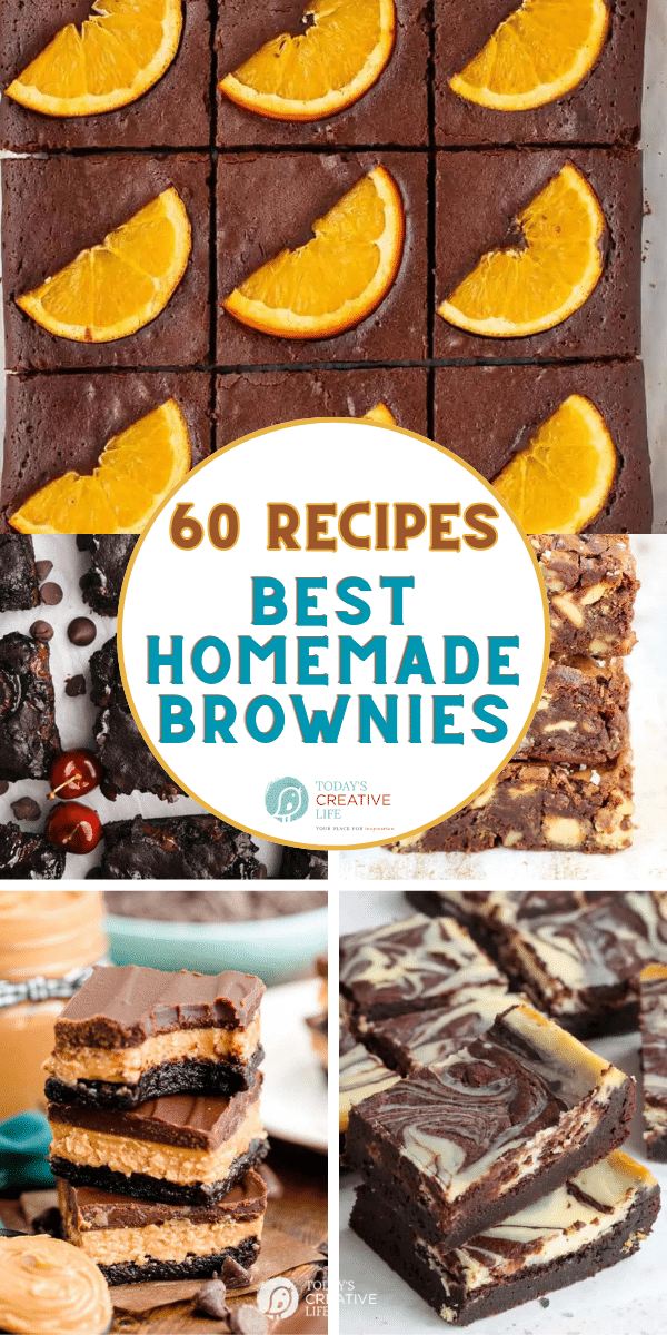 photo collage of brownie recipes