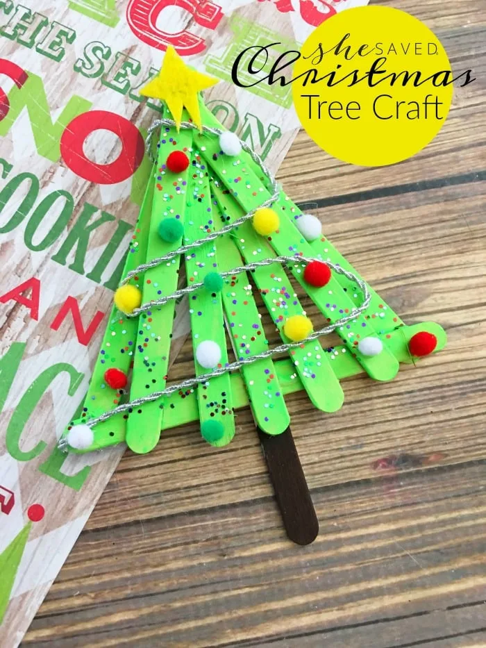 Popsicle Stick Christmas Tree Craft