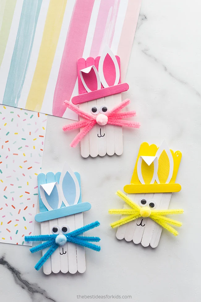 Popsicle Stick Easter Bunnies