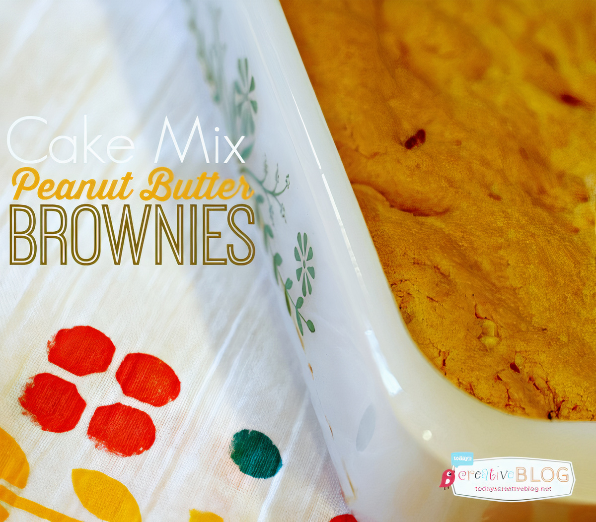 titled photo (and shown): Cake Mix Peanut Butter Brownies