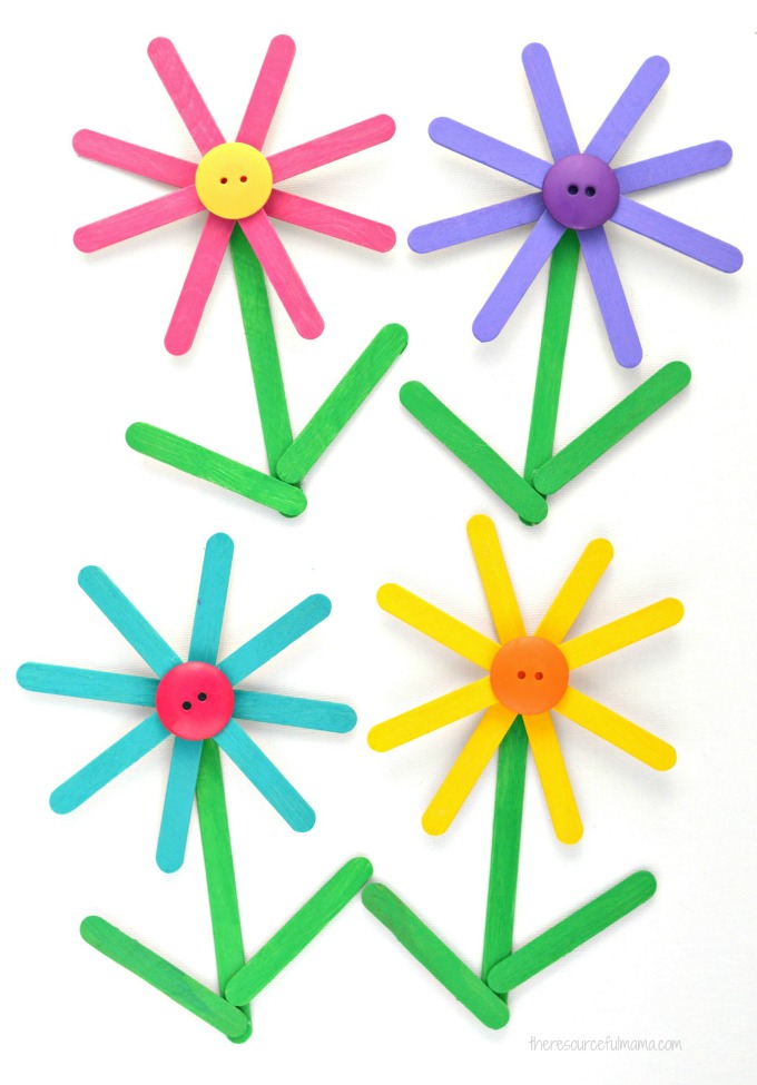 Popsicle Sticks Flower Craft