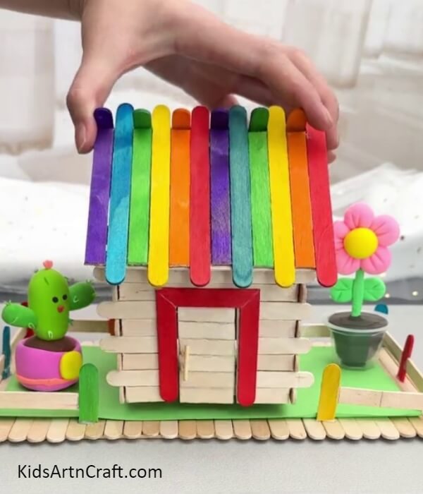 Mini Popsicle Stick House Craft Tutorial
